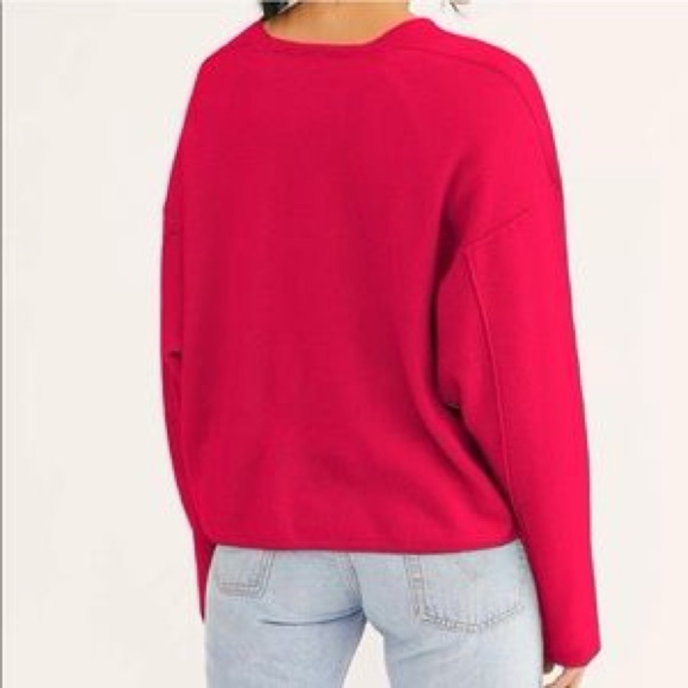 Free People Solitaire Cashmere V neck Sweater in gorgeous bright color size S - Picture 10 of 10